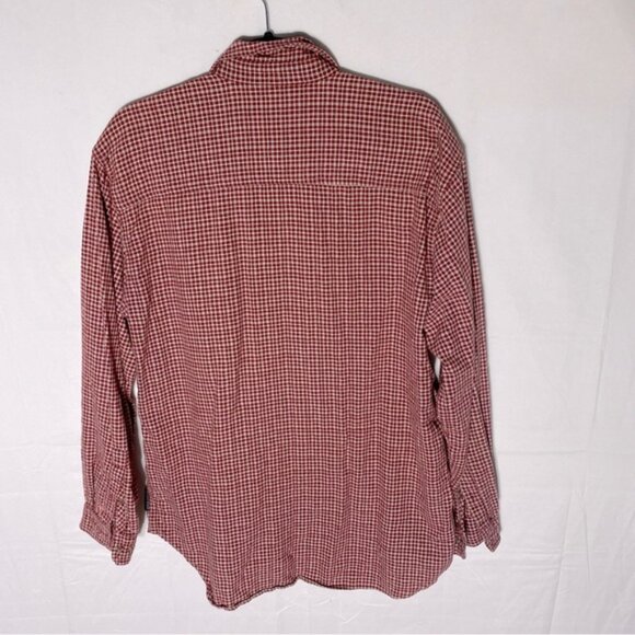 Vintage Higher State Red Cream Plaid Cotton Casual Long Sleeve Button Up Shirt M - Picture 2 of 16